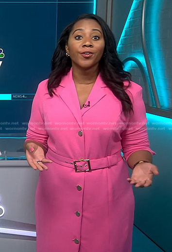 Kay Angrum's pink belted blazer on NBC News Daily