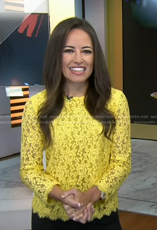 Kaylee's yellow floral lace top on Today