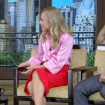 Kelly’s red midi skirt on Live with Kelly and Mark