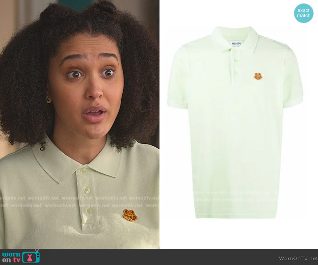 Kenzo Tiger-embroidered polo shirt worn by Fabiola Torres (Lee Rodriguez) on Never Have I Ever