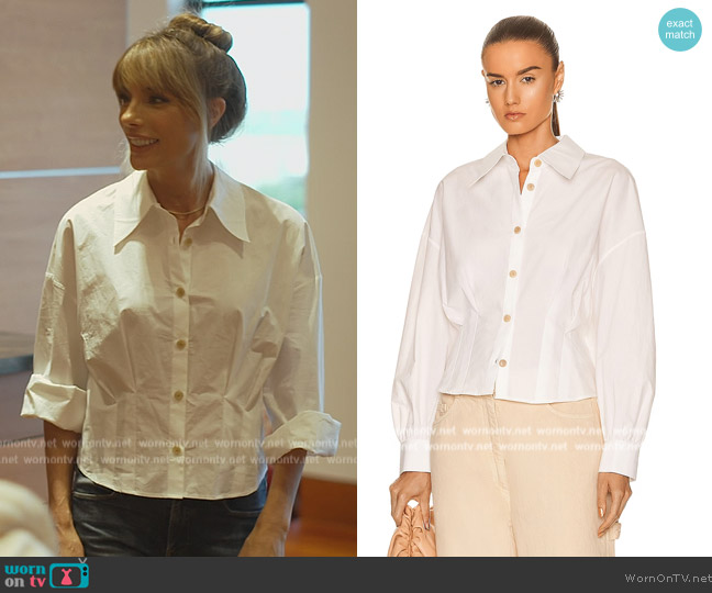 Jennifer’s white blouse on The Family Stallone