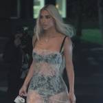 Kim’s white sheer lace dress on The Kardashians