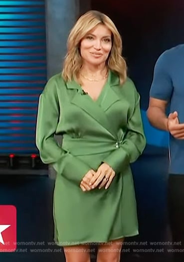 Kit’s green satin dress on Access Hollywood