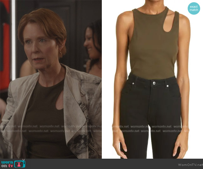 K.NGSLEY Romain Cutout Ribbed Tank worn by Miranda Hobbs (Cynthia Nixon) on And Just Like That