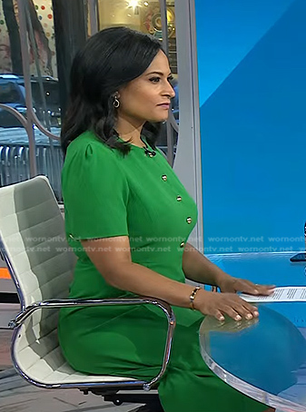 Kristen's green button front dress on Today