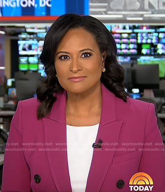 Kristen’s magenta double breasted blazer on Today