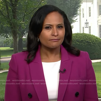 Kristen’s magenta double breasted blazer on Today