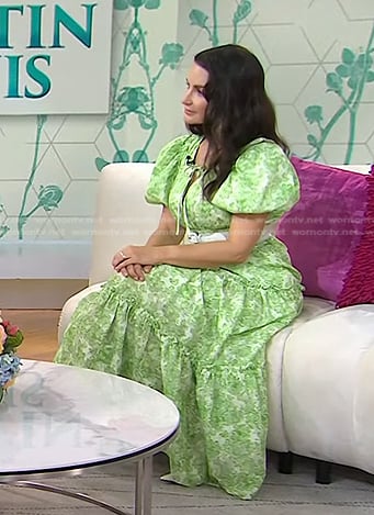 Kristin Davis’s green floral puff sleeve dress on Today