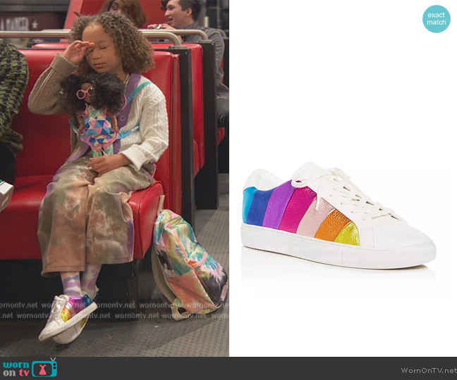 Kurt Geiger  Lane Stripe Low-Top Sneakers worn by Alice Baxter (Mykal-Michelle Harris) on Ravens Home