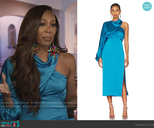 L'Academie Ray Midi Dress worn by Sanya Richards-Ross on The Real Housewives of Atlanta