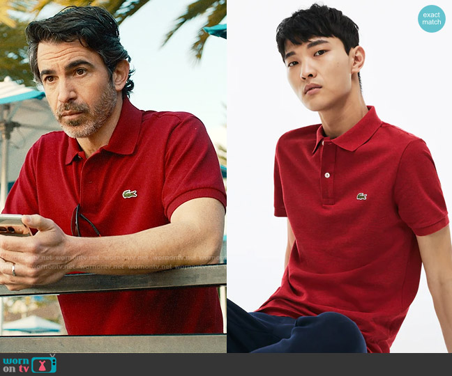 Nathan’s red polo shirt on Based on a True Story