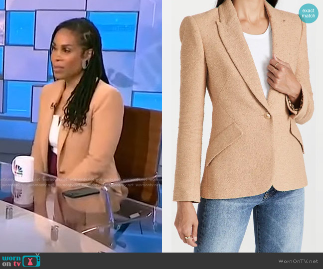 L'Agence Chamberlain Blazer in Soft Camel worn by Dr. Uché Blackstock on NBC News Daily