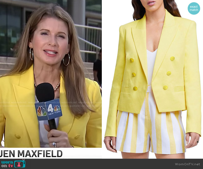 L'Agence Brooke Double-breasted Cropped Blazer worn by Jen Maxfield on NBC News Daily