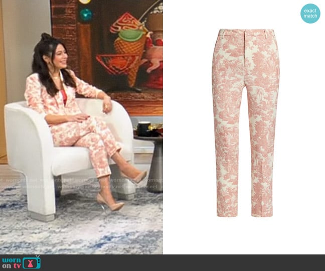 L'Agence Ludivine Pants in Rose Tan Multi worn by Miranda Cosgrove on CBS Mornings