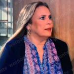 Laura’s blue printed top on General Hospital