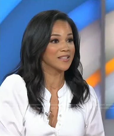 Laura Jarrett’s white puff sleeve top on Today