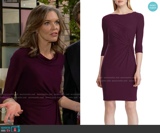 LAUREN Ralph Lauren Twisted-Knot Jersey Dress worn by Diane Jenkins (Susan Walters) on The Young and the Restless