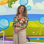 Laurie Schacht’s floral print blouse and cargo pants on Today