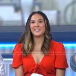 Leah Cohen’s red tie front dress on Good Morning America