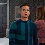 Leo’s blue colorblock sweater on Days of our Lives