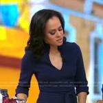 Linsey’s navy tie waist dress on Good Morning America