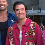 Logan Henderson’s red floral embroidered shirt on Today