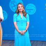 Lori’s blue ribbed polo dress on Good Morning America