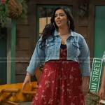 Lou’s red floral maxi dress on Bunkd