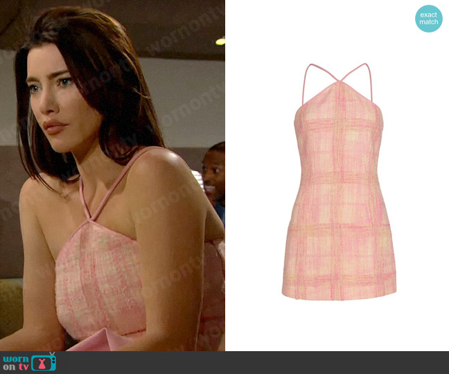 LoveShackFancy Gandler Tweed Minidress worn by Steffy Forrester (Jacqueline MacInnes Wood) on The Bold and the Beautiful