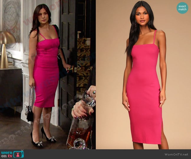 WornOnTV: Gabi's pink square neck midi dress on Days of our Lives, Camila  Banus