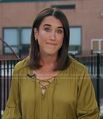 Maggie Vespa’s yellow lace-up blouse on Today