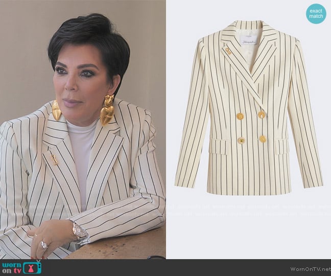 Schiaparelli Double Breasted Stripe Jacket worn by Kris Jenner (Kris Jenner) on The Kardashians