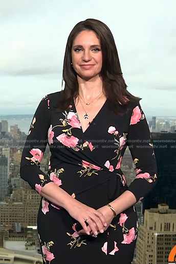Maria's black floral wrap dress on Today