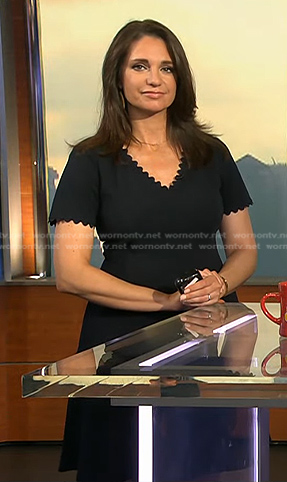 Maria’s black scalloped trim dress on Today