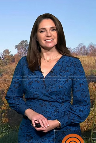 Maria's blue floral wrap dress on Today