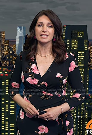 Maria's black floral wrap dress on Today