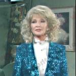 Charlemagne’s blue sequin suit on Days of our Lives