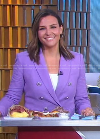 Mary's lilac double breasted blazer on Good Morning America