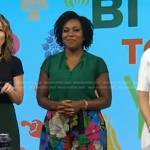 Maya Feller’s green top and floral shorts on Good Morning America