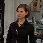 Megan’s black zip front dress on Days of our Lives