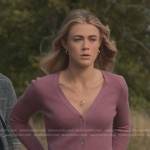 Michaela’s pink ribbed cardigan on Manifest