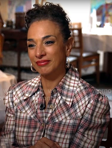 Michelle Miller's plaid shirtdress on CBS Mornings