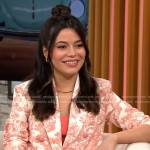 Miranda Cosgrove’s pink floral suit on CBS Mornings