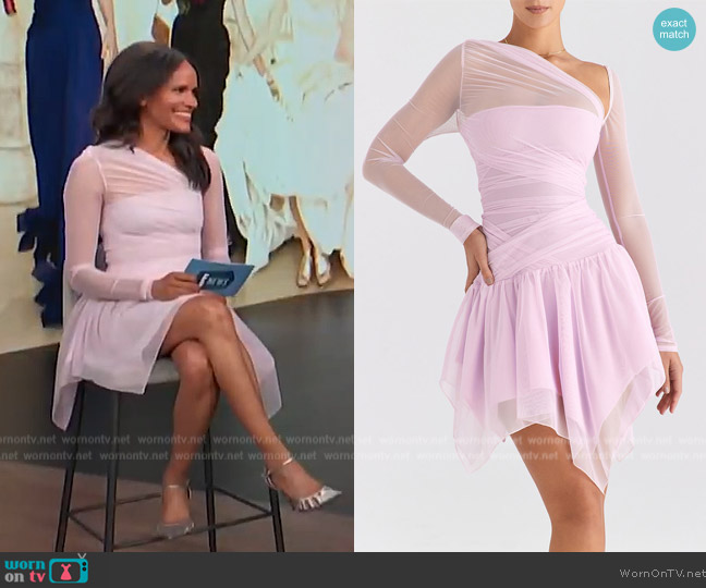 Mistress Rocks Mallow Layered Asymmetric Dress worn by Amanda Garrigus on E! News