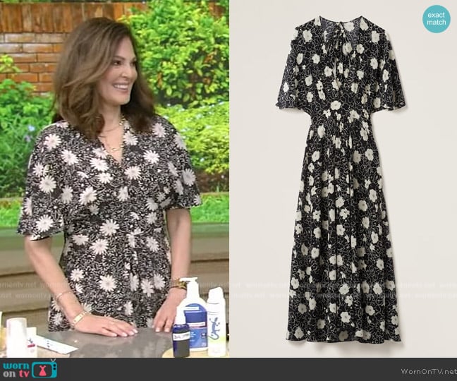 Miu Miu Crepe de Chine Long Dress worn by Dr Doris on Live with Kelly and Mark