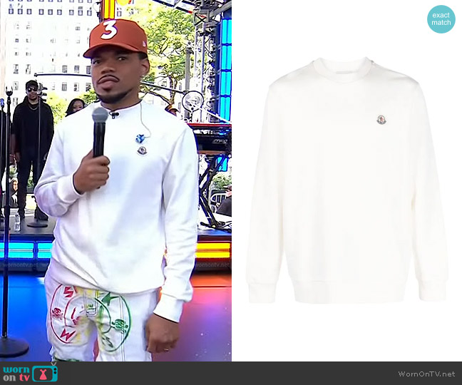 Moncler Logo-Patch Sweatshirt worn by Chance the Rapper on Today