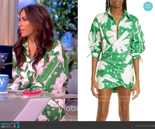 Monse Floral Print Asymmetric Shirtdress worn by Alyssa Farah Griffin on The View