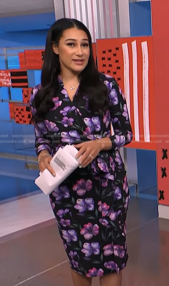 Morgan’s black and purple floral dress on NBC News Daily