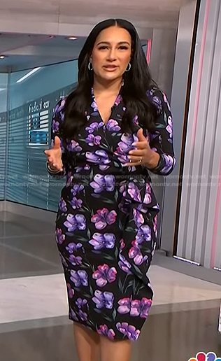 Morgan's black and purple floral dress on NBC News Daily