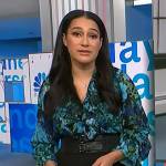 Morgan’s blue floral ruffled blouse on NBC News Daily